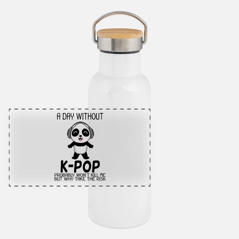 k Pop Panorama Thermosflasche mit Bambusdeckel