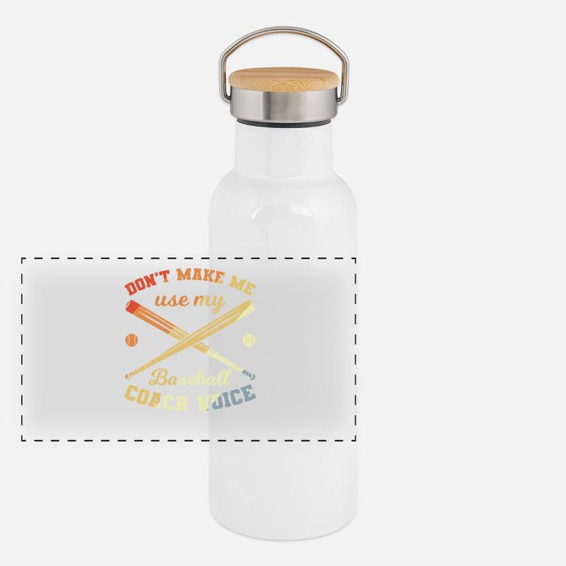 Baseball Coach Panoramic Thermal Bottle with Bamboo Lid