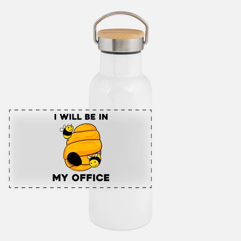 Beekeeper Honey Beekeeping - Beekeeper Gift Panoramic Thermal Bottle with Bamboo Lid