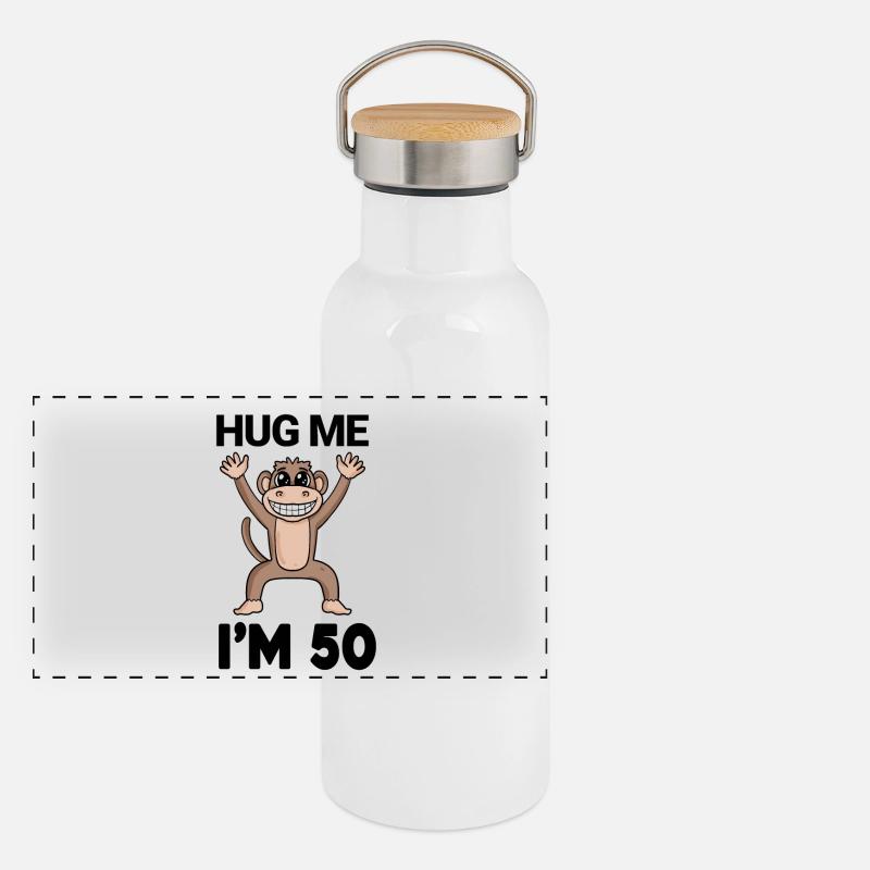 50 birthday - 50 years - hug Panoramic Thermal Bottle with Bamboo Lid