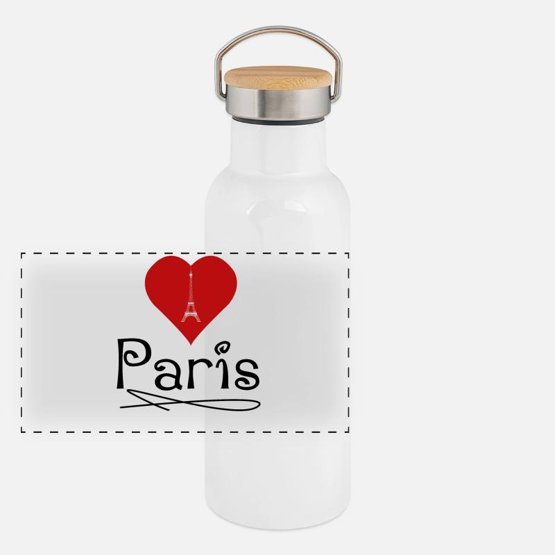 I Love Paris Panoramic Thermal Bottle with Bamboo Lid