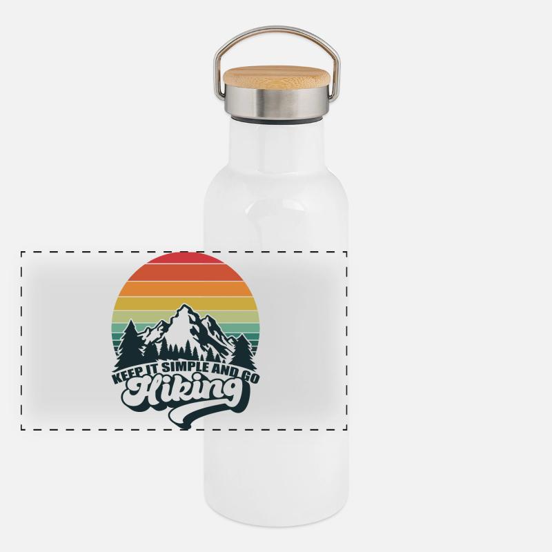 Restez simple et partez à la randonnée dans les montagnes naturelles Gourde isotherme avec bouchon en bambou
