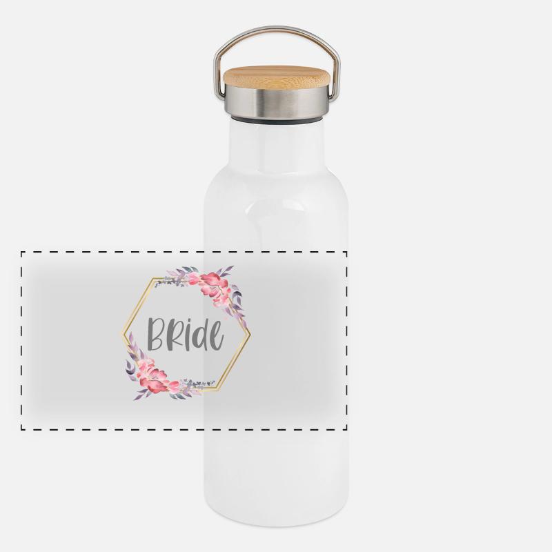 Wedding Bride Bride Bachelorette Party Panoramic Thermal Bottle with Bamboo Lid