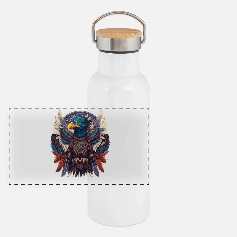 Native Dream Catcher Panoramic Thermal Bottle with Bamboo Lid
