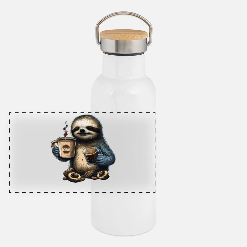 Sloth makes an extra sta for the start of the week Panoramic Thermal Bottle with Bamboo Lid