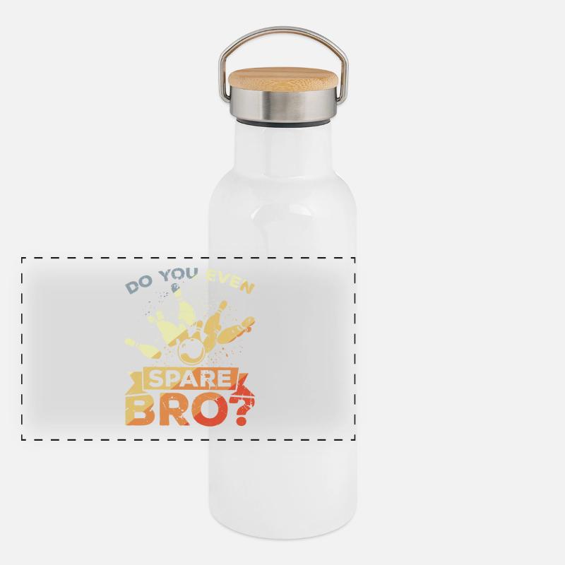 Bowler Spruch Panorama Thermosflasche mit Bambusdeckel