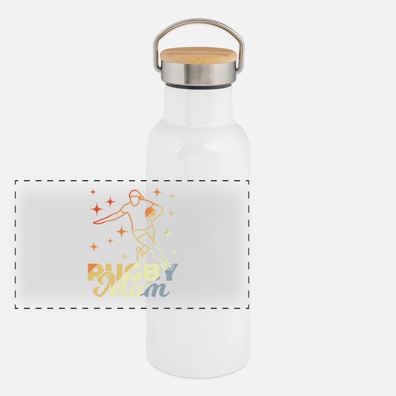 Rugby Mama Panorama Thermosflasche mit Bambusdeckel