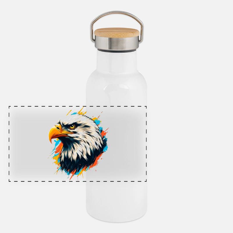 Bald Eagle Panoramic Thermal Bottle with Bamboo Lid