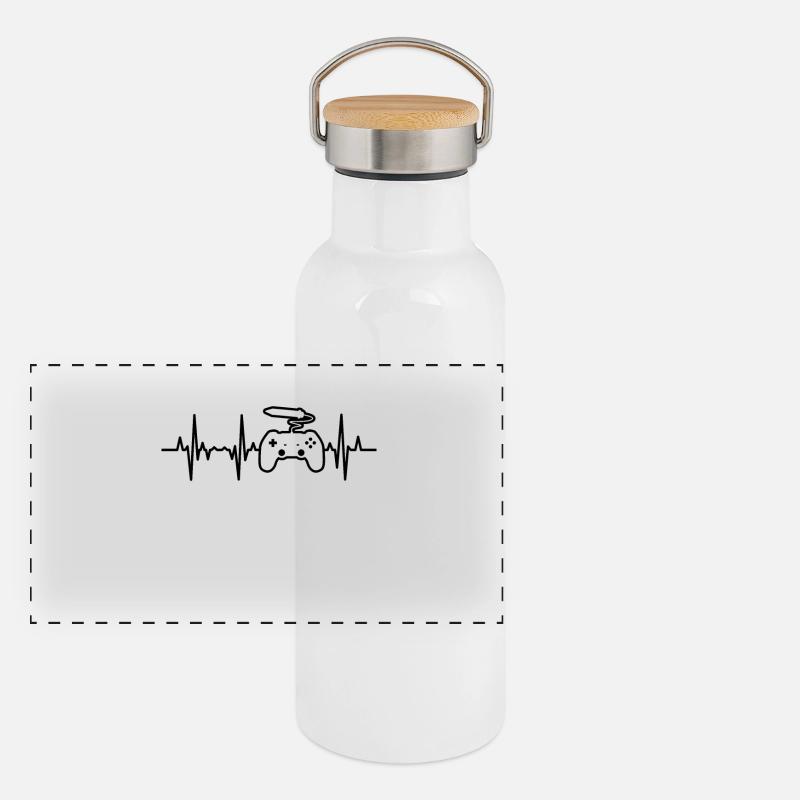 Game Developer ECG Panoramic Thermal Bottle with Bamboo Lid