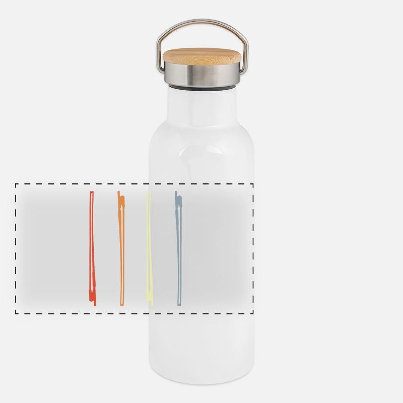 Violinbogen Zeichnung Panorama Thermosflasche mit Bambusdeckel