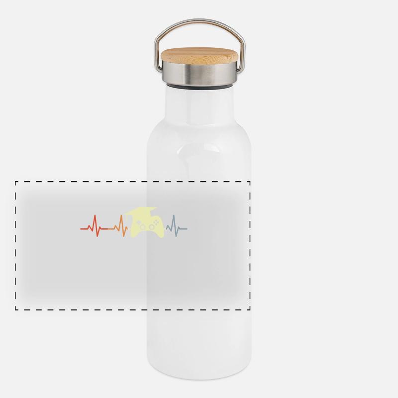 Programmeur de jeux Heartbeat Gourde isotherme avec bouchon en bambou