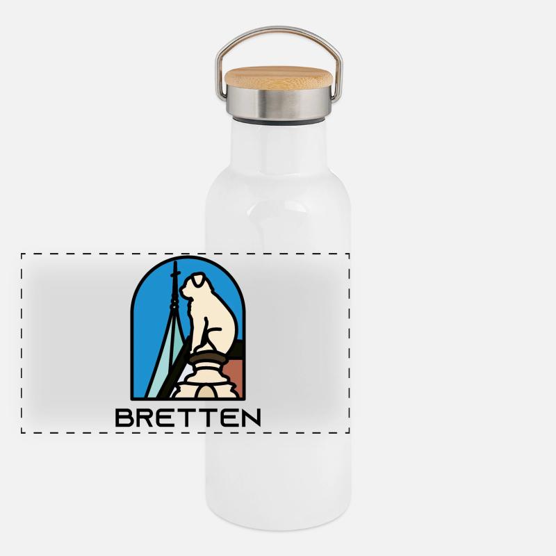 Bretten - Brettener Hundle Gourde isotherme avec bouchon en bambou