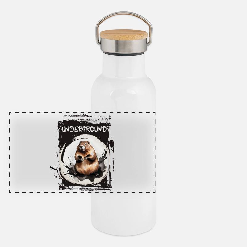 Underground Marmot Panoramic Thermal Bottle with Bamboo Lid