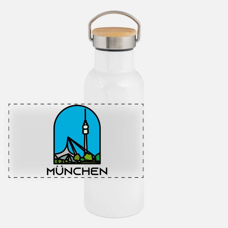 Munich - Tour Gourde isotherme avec bouchon en bambou