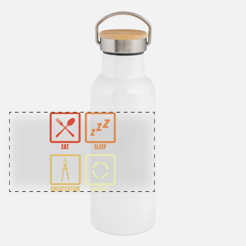 Le quotidien de l’architecte Gourde isotherme avec bouchon en bambou