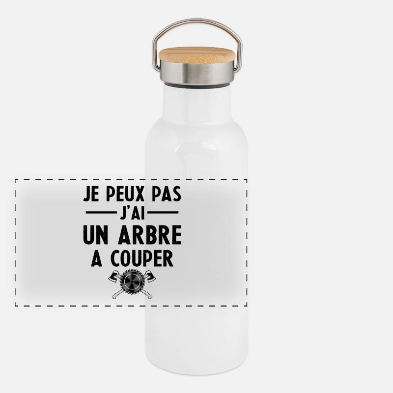I can't I have a tree to cut gift Panoramic Thermal Bottle with Bamboo Lid