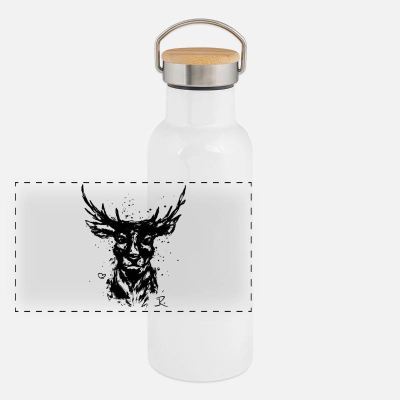 Hirsch NR.2 Panorama Thermosflasche mit Bambusdeckel