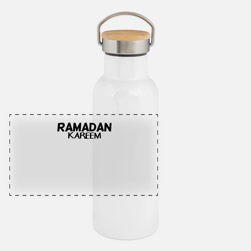 Ramadan Kareem Gourde isotherme avec bouchon en bambou