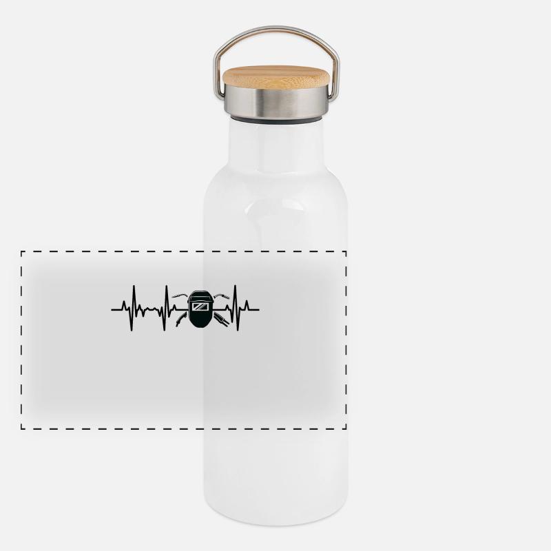 Schweißgerät EKG Panorama Thermosflasche mit Bambusdeckel