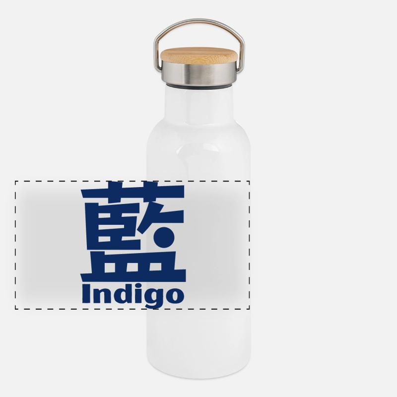 Indigo Panoramic Thermal Bottle with Bamboo Lid