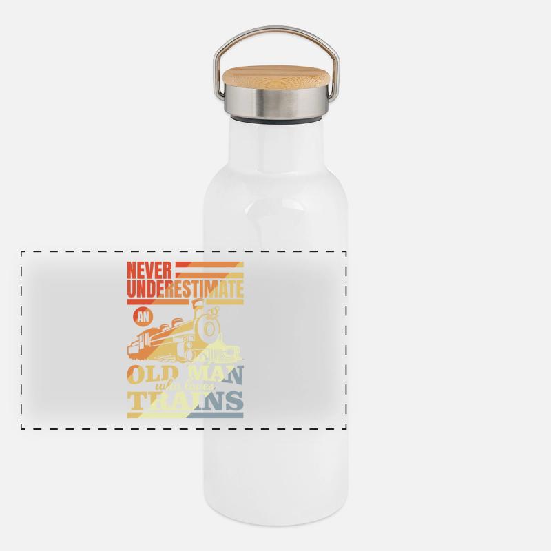 Grand-père de chemin de fer Gourde isotherme avec bouchon en bambou
