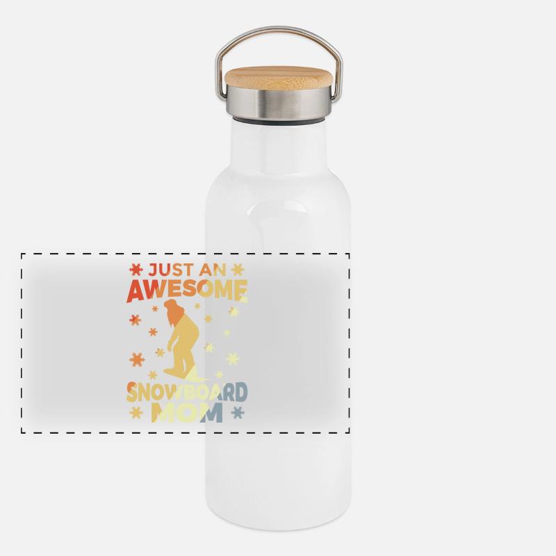 Snowboard Mutter Panorama Thermosflasche mit Bambusdeckel