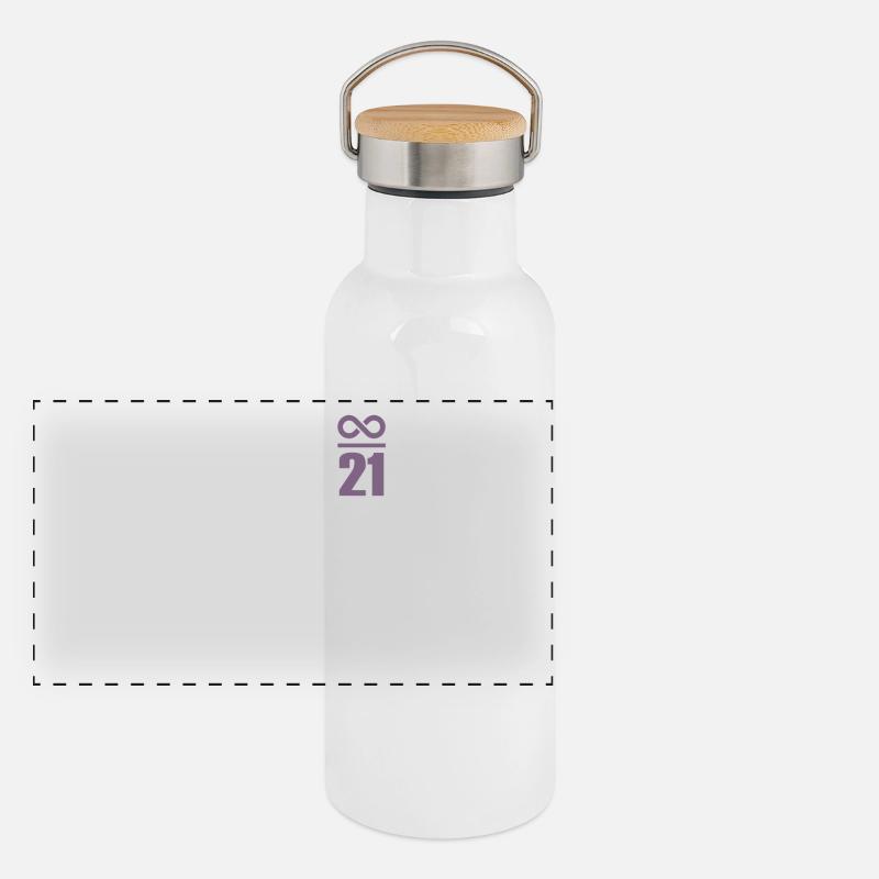 Bitcoin Sprüche Wertspeicher Unendlich 21 Millione Panorama Thermosflasche mit Bambusdeckel