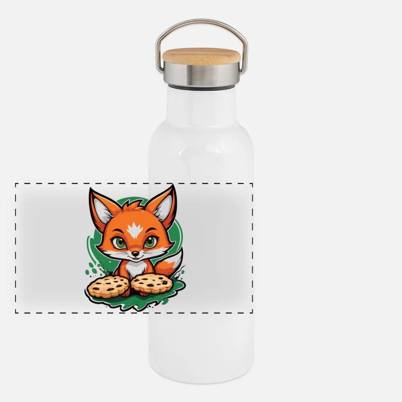 Foxy Chocolate Treats Panorama Thermosflasche mit Bambusdeckel