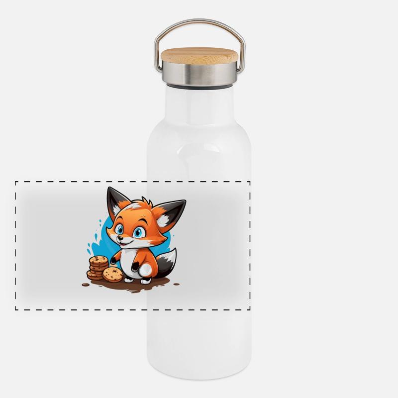 Fox Grimace Doux Gourde isotherme avec bouchon en bambou
