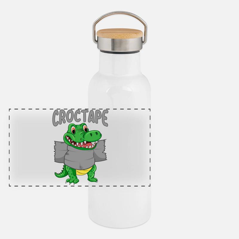 Ruban Croco | Crocodile Baby avec ruban Croco Gourde isotherme avec bouchon en bambou