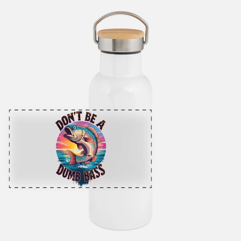 Ne pensez pas comme un poisson stupide Gourde isotherme avec bouchon en bambou