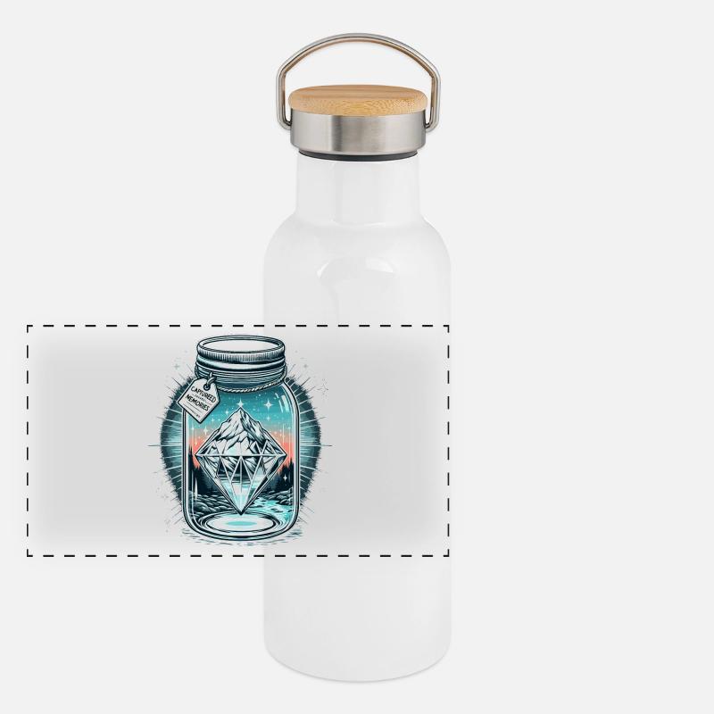Diamond in a mason jar Panoramic Thermal Bottle with Bamboo Lid