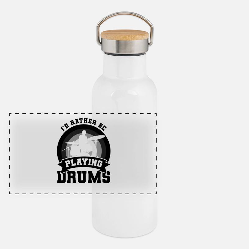 Drummer Joke Panoramic Thermal Bottle with Bamboo Lid