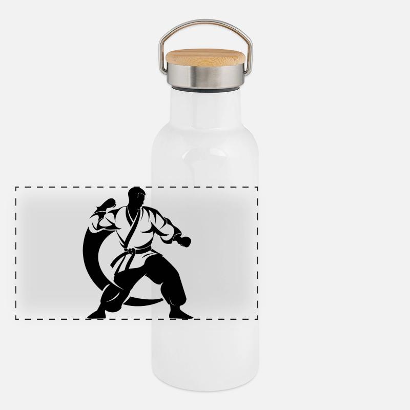Gourde isotherme avec bouchon en bambou