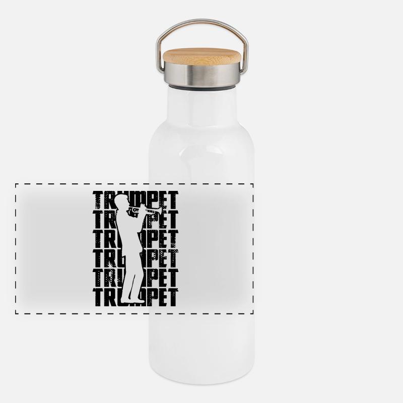 Trompete Panorama Thermosflasche mit Bambusdeckel