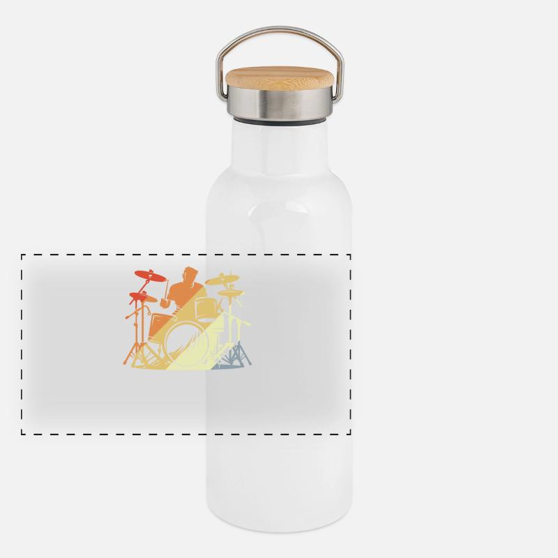 Batteur Style Rétro Gourde isotherme avec bouchon en bambou