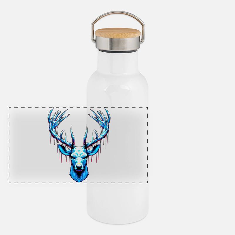 Cerf des glaces Gourde isotherme avec bouchon en bambou