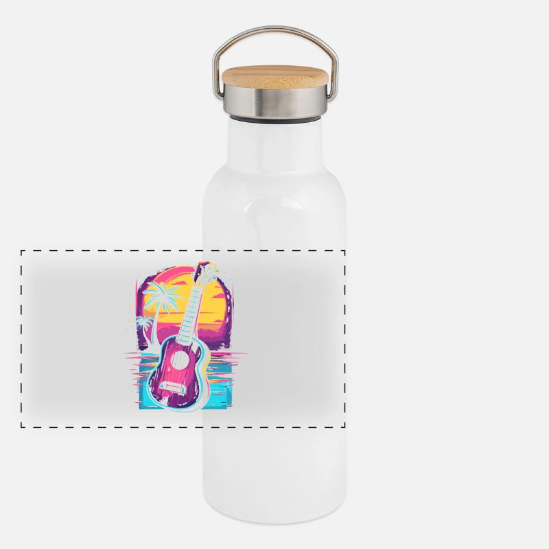 Ukulélé Look Années 80 Gourde isotherme avec bouchon en bambou
