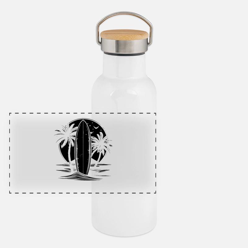 Graphismes de surf Gourde isotherme avec bouchon en bambou