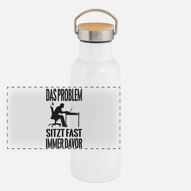 Administrator Admin IT PC Computer Programmierer Panorama Thermosflasche mit Bambusdeckel