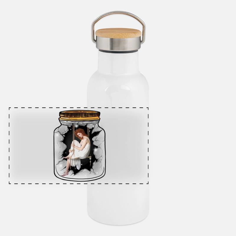 Emotions, feelings, depression, loneliness Panoramic Thermal Bottle with Bamboo Lid