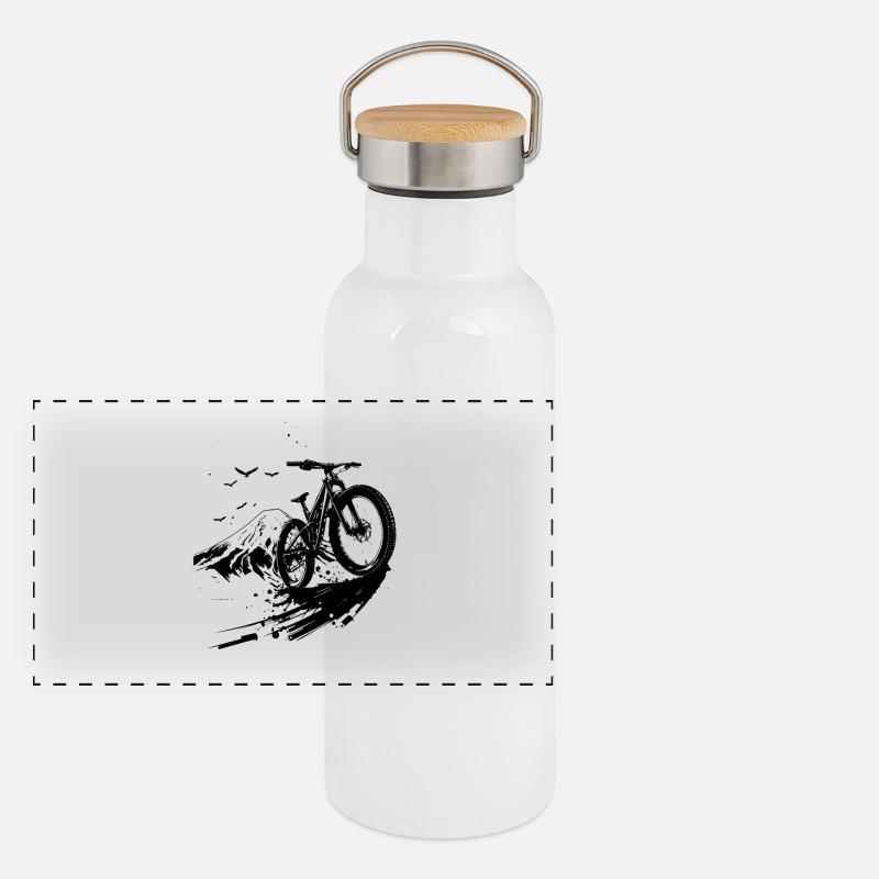 Amateurs de VTT Gourde isotherme avec bouchon en bambou