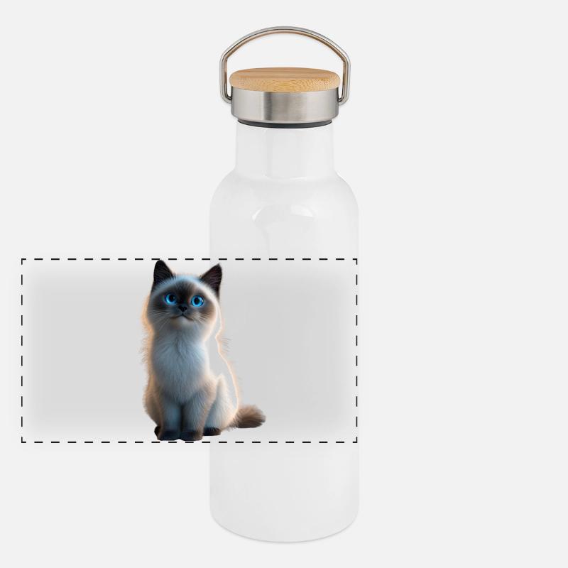 Chat Birman Chat Birman Sacré Chat Birman Mignon Chats Birmans Gourde isotherme avec bouchon en bambou