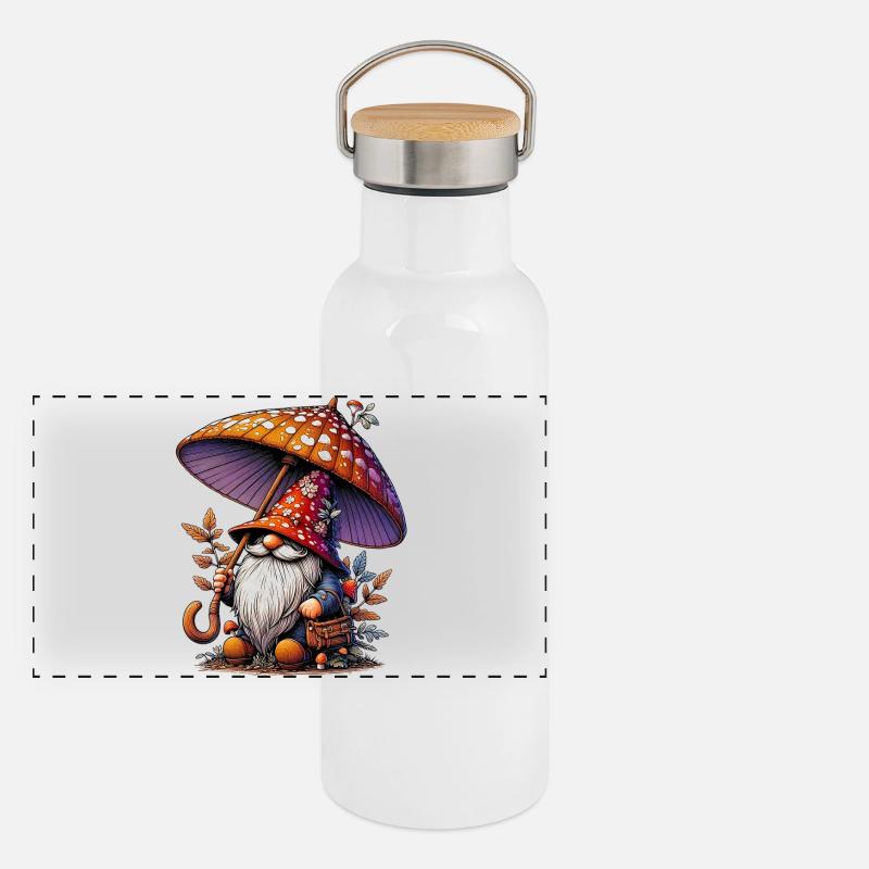 Gnome Gourde isotherme avec bouchon en bambou
