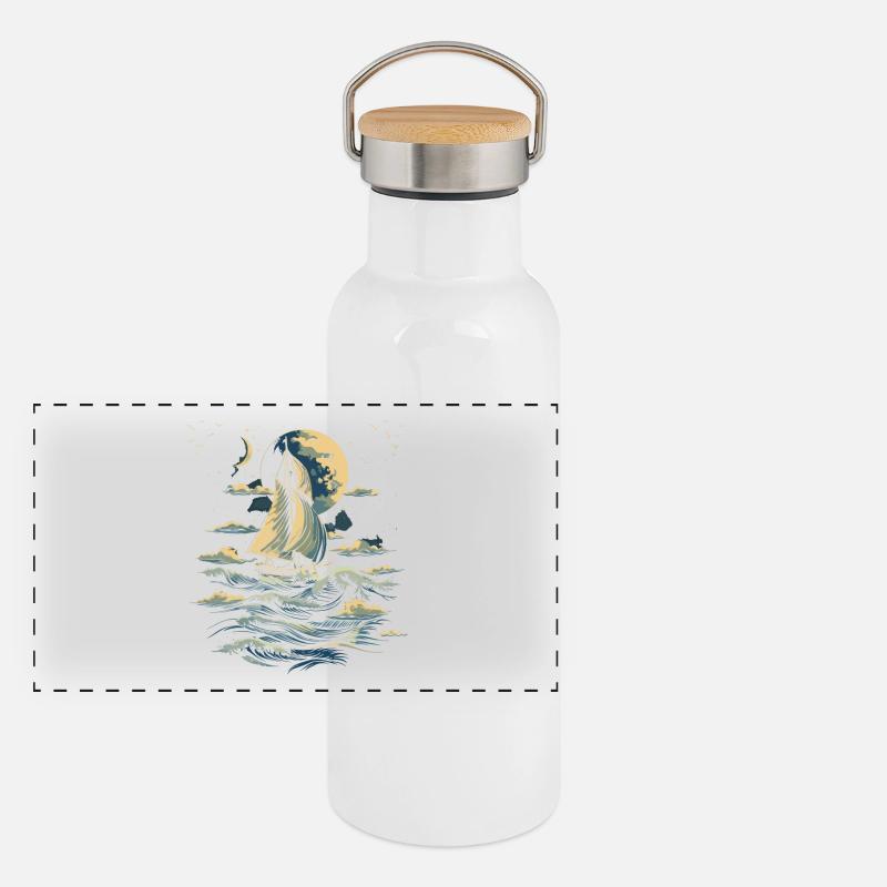 Graphic Sailing Panoramic Thermal Bottle with Bamboo Lid