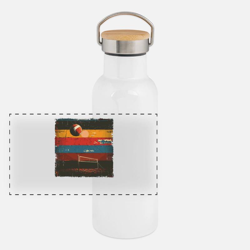 Graphiques de volley-ball Gourde isotherme avec bouchon en bambou