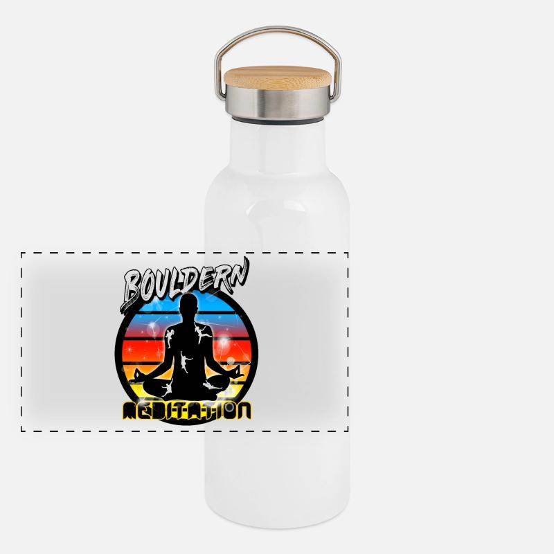 Bouldern Panorama Thermosflasche mit Bambusdeckel