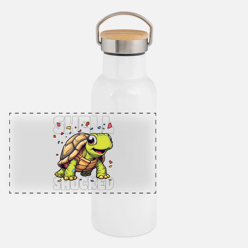 SHELL SCHOCKIERT UND LIEBT ES Panorama Thermosflasche mit Bambusdeckel