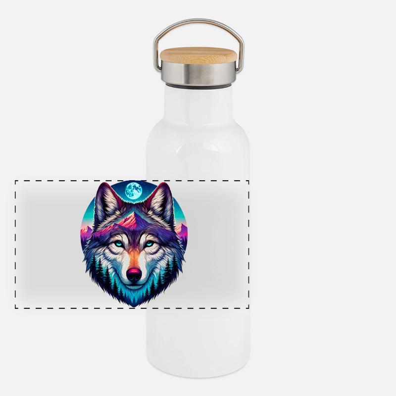 Loup Gourde isotherme avec bouchon en bambou