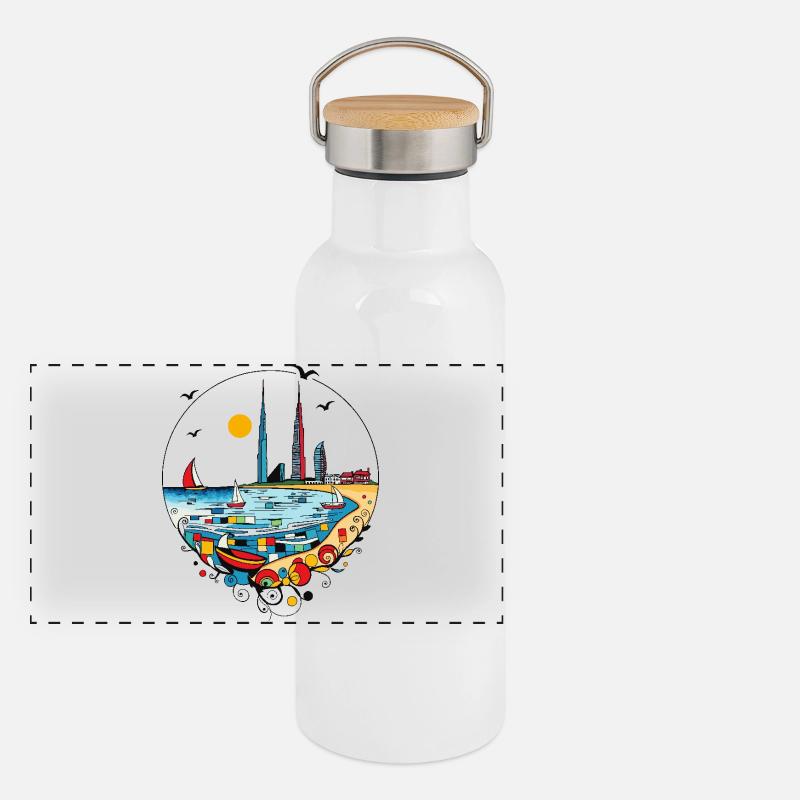 Dubaï Gourde isotherme avec bouchon en bambou